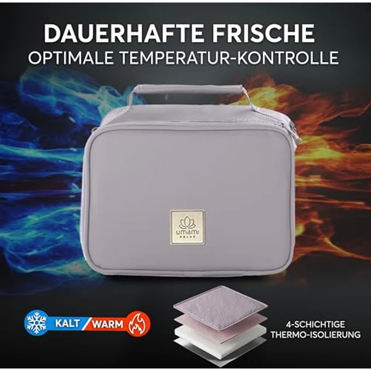 Umami Isolierter Lunchbag Premium, Lunchbox mit hochwertiger Isolierung, Grau – Bild 4