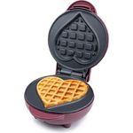 Korona 41006 Mini-Herzwaffeleisen | Belgische Waffel in Herzform ca. 9,5 cm | Für Zwischendurch, Party oder Kindergeburtstag | Geeignet für Waffeln am Stiel | Retro-Design | 550 Watt max.