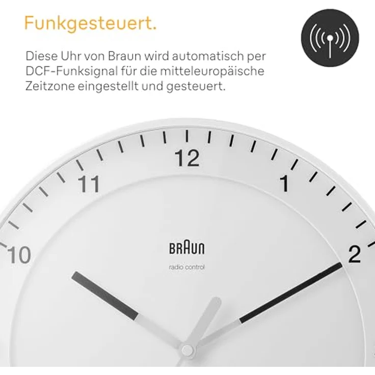 Braun BC17W DCF Klassik Funkwanduhr – Bild 4