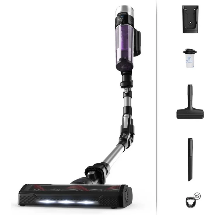 Rowenta Akku-Stielstaubsauger X-Force Flex 9.60 Allergy RH2037, Akkustaubsauger mit konstanter Saugkraft, 18,5 V-Akku, bis zu 45 Minuten Laufzeit, Flex-Gelenk, motorisierte LED-Düse, Allergenfilter, blau – Bild 1