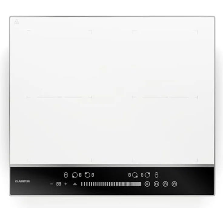 Klarstein DualTone CP8-KL-DT-60-Fl-Wh, Induktionskochfeld 4 Zone FlexTouch mit 7200 W, Timer und LED-Display, weiß – Bild 1