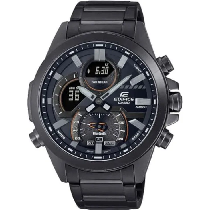 Casio Watch ECB-30DC-1AEF, Schwarz Edelstahl Band, Smartphone-Konnektivität