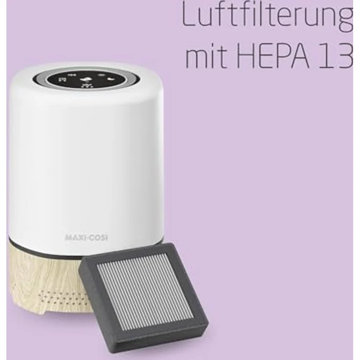 Maxi-Cosi Clean 3-in-1 Luftreiniger, Baby HEPA Luftreiniger für Schlafzimmer (H13), ab Geburt, Allergie-Luftreiniger HEPA 13, Teil von Maxi-Cosi Connected Home – Mit Alexa/Google Assistant kompatibel – Bild 2