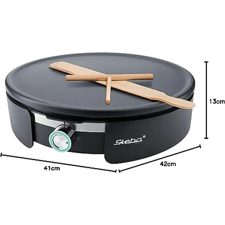 Steba CR 36 XXL Crepes-Maker, 1500W, Ø 35 cm Durchmesser, Kontrollleuchte, inkl. Teigrechen, Crêpeswender, schwarz – Bild 5