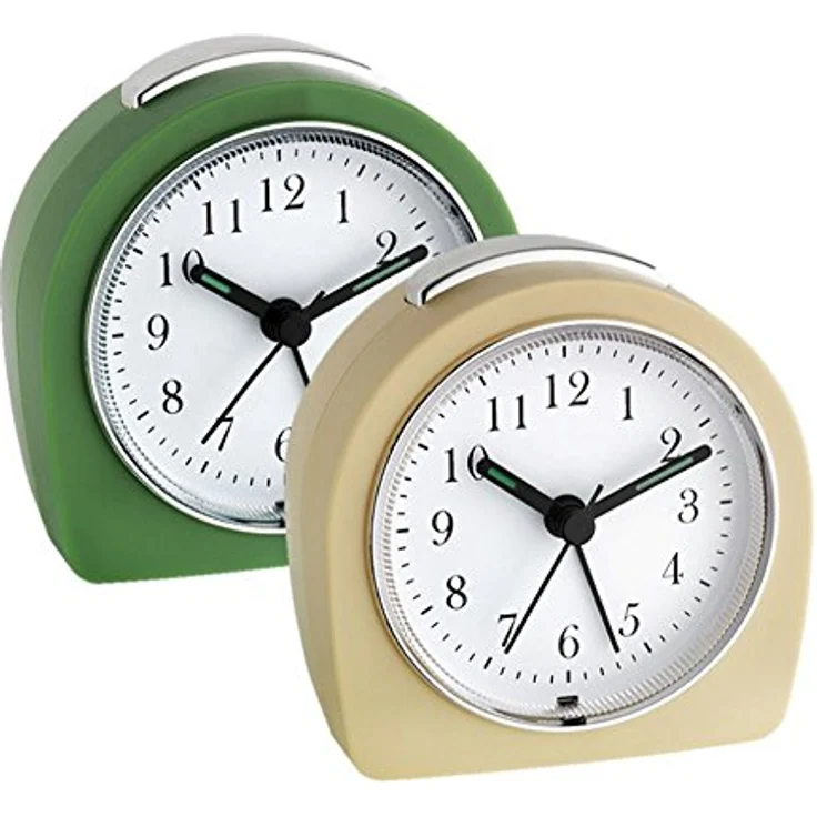 TFA Dostmann Analoger Wecker 60.1021, leises Uhrwerk mit Snooze-Funktion und Hintergrundbeleuchtung, beige, L 87 x B 55 x H 90 mm – Bild 3