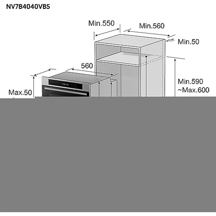 Samsung NV7B4040VBS Einbau-Multifunktionsbackofen 76 L A+, Inox, mit Dampfreinigungsfunktion und berührungsempfindlichem Steuerfeld – Bild 3