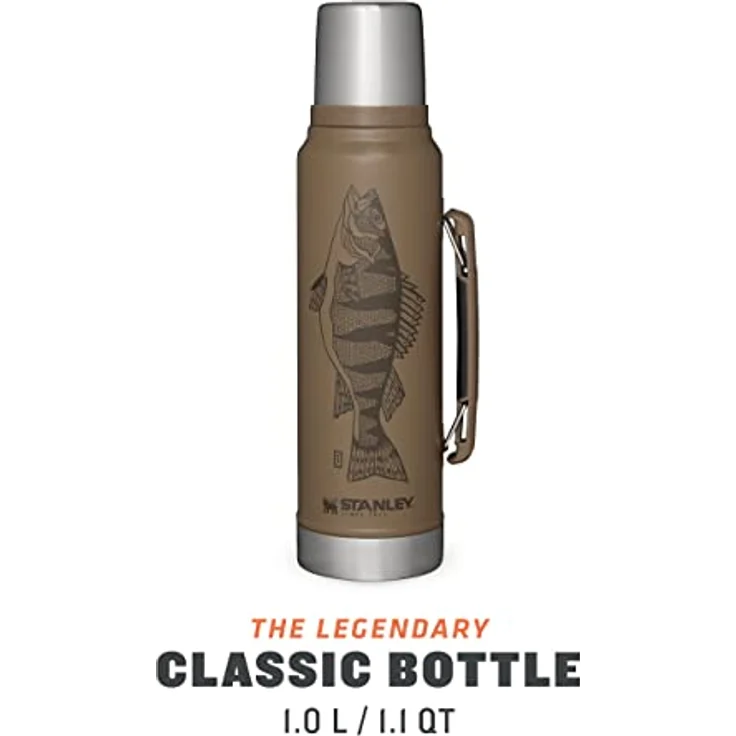 Stanley Classic Legendary Thermosflasche 1L - Thermos Hält 24 Stunden Heiß oder Kalt - Edelstahl Thermoskanne - BPA-Frei - Spülmaschinenfest - Tan Peter Perch – Bild 2