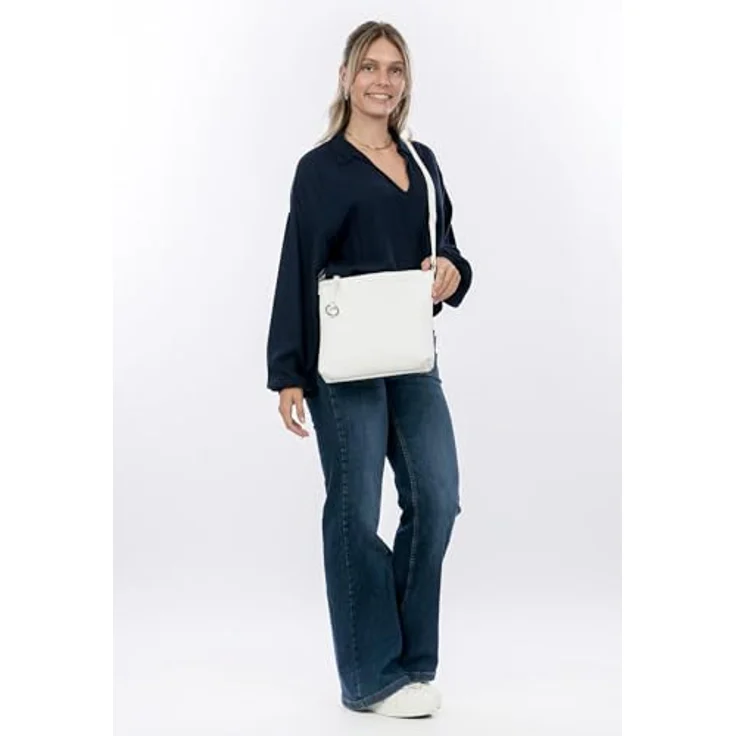 SURI FREY Umhängetasche SFY Debby (1-tlg) in Echtleder-Optik, Reißverschluss, Uni-Design, Logo-Prägung – Bild 2