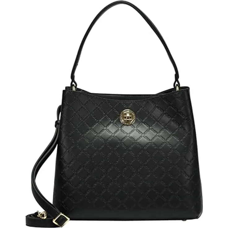 L.Credi Filberta Schultertasche, 30 cm, schwarz, 100% Polyurethan, Größe 30 cm x 16 cm x 28 cm