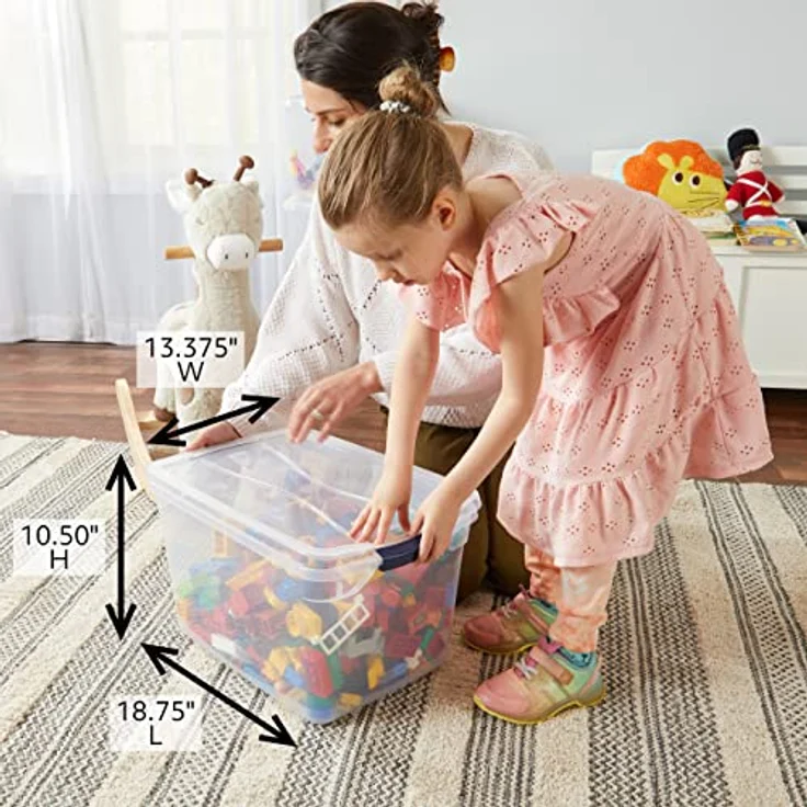 RUBBERMAID Cleverstore Aufbewahrungsbehälter, stapelbar, groß, mit robusten, transparenten Deckeln 30 Quart - 6 Pack farblos – Bild 2