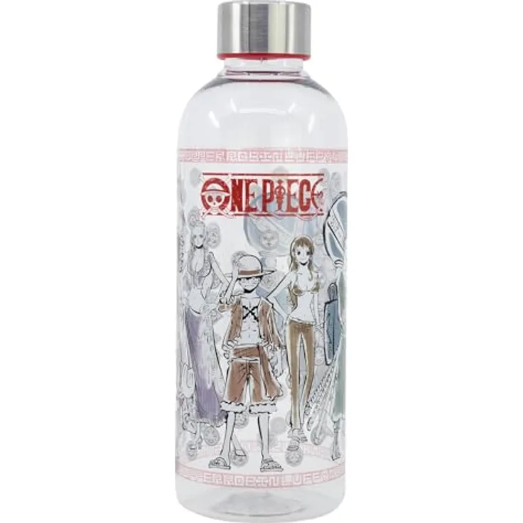Stor One Piece Trinkflasche 850 ml mit ikonischem Strohhutpiraten-Design, für Schule & Sport