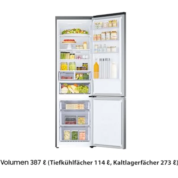 Samsung RB38C607AS9/EF Kühl-/Gefrierkombination, 203 cm, 387 ℓ, Wifi & AI Energy Mode, Humidity Fresh+, Optimal Fresh+, No Frost+, Edelstahl Look – Bild 3
