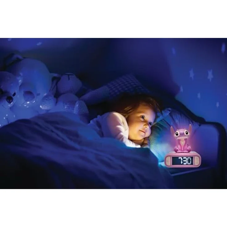 LEXIBOOK Disney Stitch Angel Digitaler Wecker mit Nachtlicht, Rosa, 3D-Design und Schlummer-Funktion – Bild 3