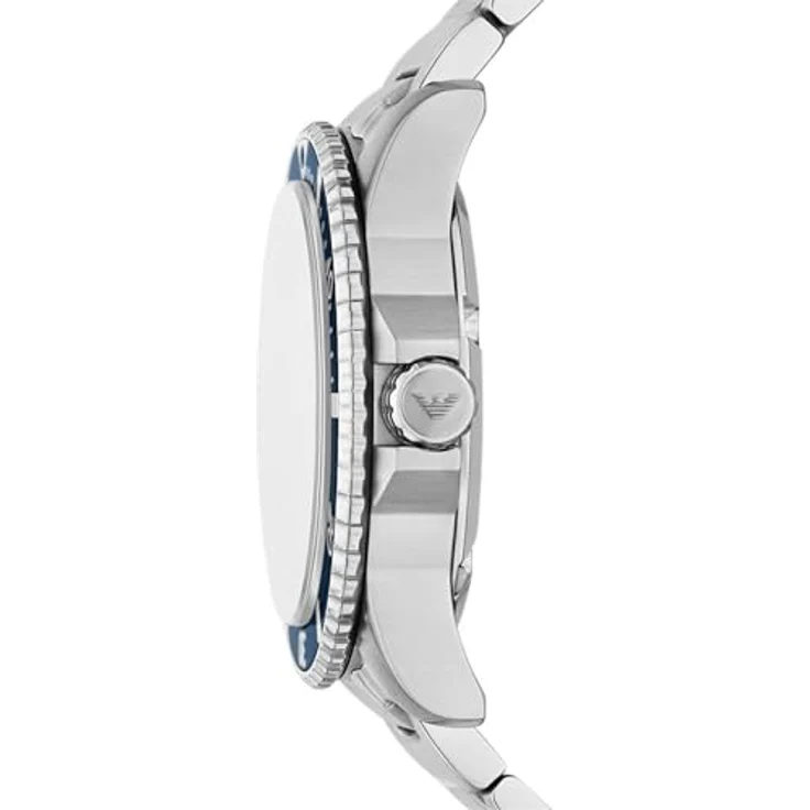Emporio Armani Solaruhr AR11697, analoge Herrenuhr mit blauem Sunray-Zifferblatt und Edelstahlarmband, solarbetrieben – Bild 3