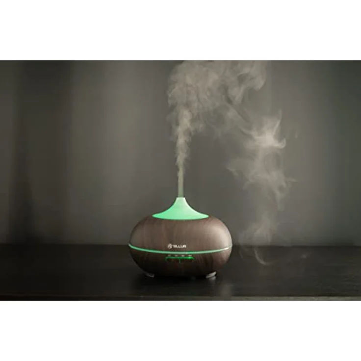 Tellur WiFi Smart Aromazerstäuber, 300ml, LED, Dunkelbraun, Ultraschallmechanismus, Fernsteuerung, Atmosphärische Beleuchtung – Bild 8
