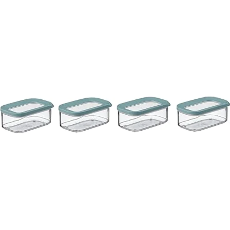 Mepal 4-teiliges Set Vorratsdosen mit Deckel, luftdicht, 4 x 425 ml, rechteckig, Kunststoff, Nordic Green – Bild 1