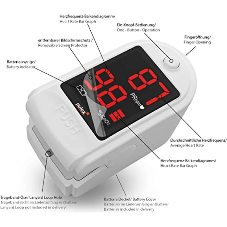 Pulsoximeter PULOX PO-100 Solo in Weiß – Bild 2
