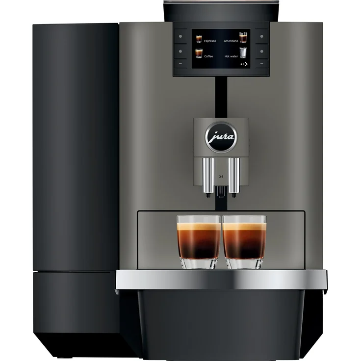 JURA X4 Dark Inox (EB), professionelle automatische Kaffeemaschine mit P.A.G.2, 3,5" Display und 27 Spezialitäten