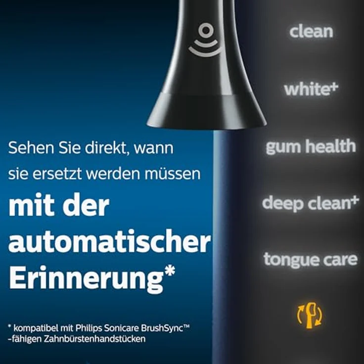 Philips Sonicare HX9042/33 Aufsteckbürste Premium Plaque Defence, 10x mehr Plaqueentfernung, RFID-Chip, 2er-Pack, Schwarz-Blau – Bild 5