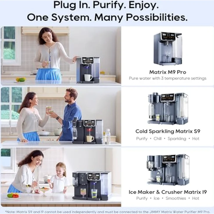 JIMMY Matrix M9 Pro, RO-Wasserfilter Umkehrosmose Tischgerät mit 3s Heißwasser, AquaLink, UV-C und PFAS Schutz, weiß – Bild 8