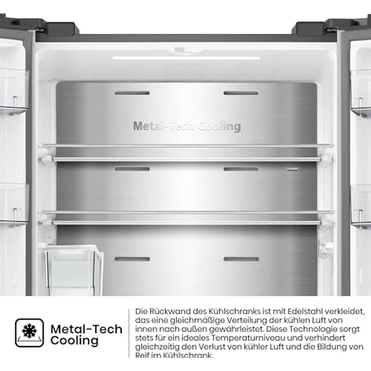 Hisense RQ5P470SYID, French Door Kühl-Gefrier-Kombination mit No Frost, 304 l Kühlvolumen, Inox-Look – Bild 10
