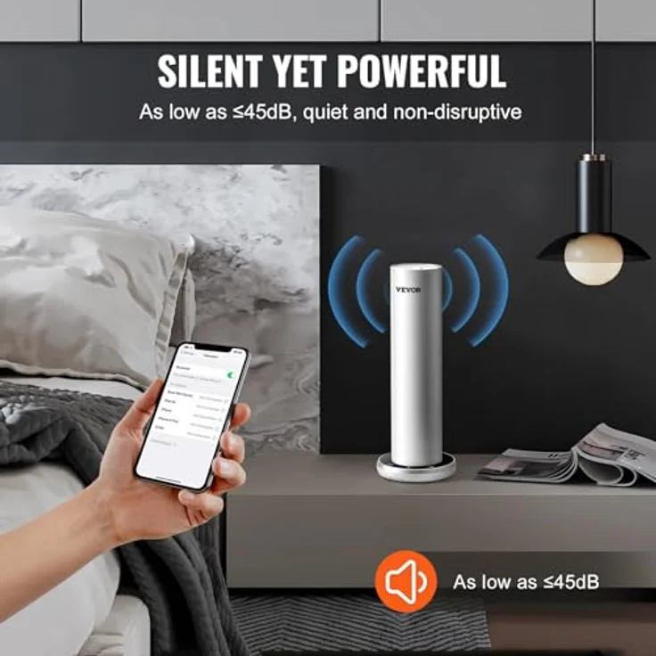 VEVOR Duftluftmaschine für Zuhause, 120 ml Bluetooth Smart Kaltluftdiffusor, 93,4 m² wasserloser Duftluftdiffusor für ätherische Öle, bodenstehende Aromatherapiemaschine für Spa, Yoga, Zuhause, Büro – Bild 5