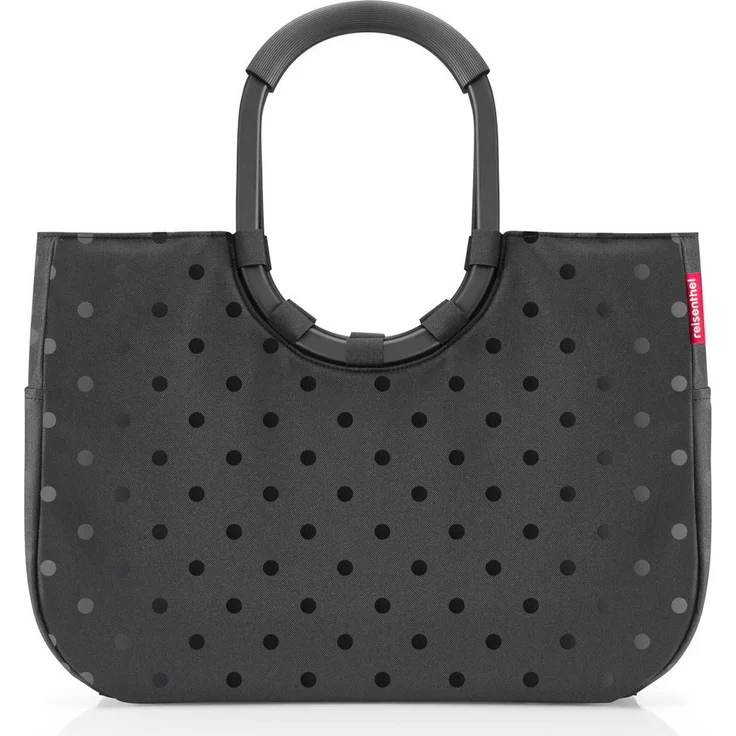 REISENTHEL® Einkaufsshopper frame glossy dots black - Stabiler Aluminiumrahmen, geräumiges Hauptfach und glänzendes Design – Bild 1