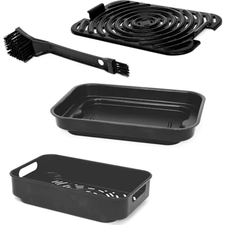 JOCCA Heißluftfritteuse 7L, ölfreie Luftfritteuse mit Touchscreen und 8 Programmen, Silber/Schwarz – Bild 4