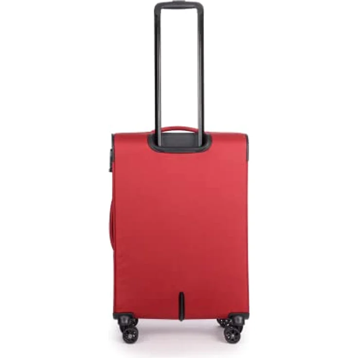 Stratic Strong Koffer Weichschale Reisekoffer Trolley Rollkoffer Handgepäck, TSA Kofferschloss, 4 Rollen, Erweiterbar, Größe M, Rot – Bild 2