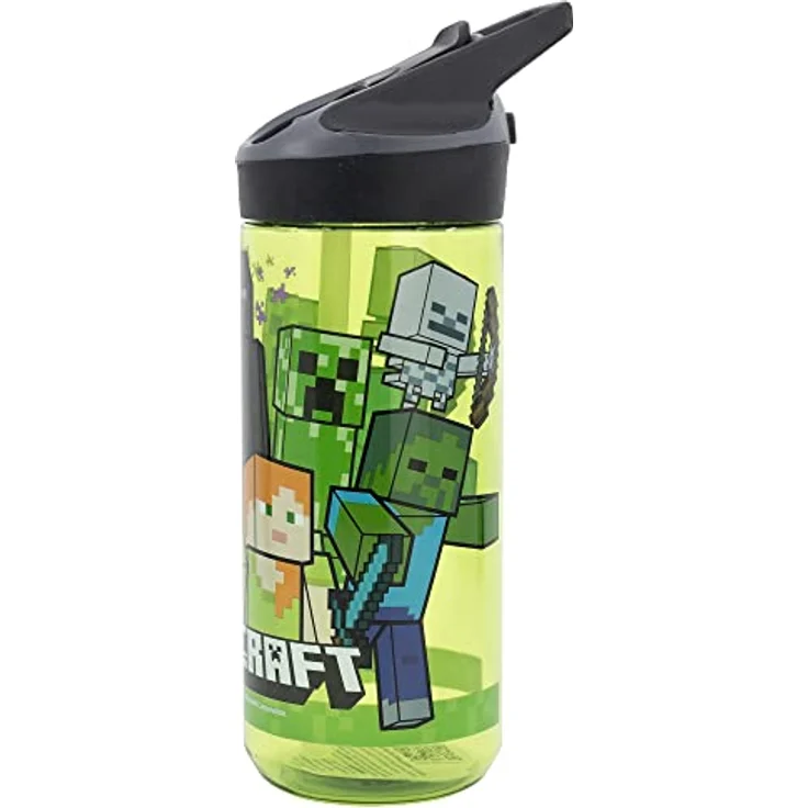 Storline Trinkflasche Minecraft 620 ml, Premium mit Druckknopfdeckel für Schule & Freizeit, Ecozen Material – Bild 2