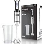 LEBENLANG 1000W Stabmixer Edelstahl - Mit Spritzschutz und 8 Stufen plus Turbo | Hochwertiger Pürierstab Edelstahl und Mixstab | Küche Zauberstab | Hand blender Rührstab Stick - Mixer 1000 watt