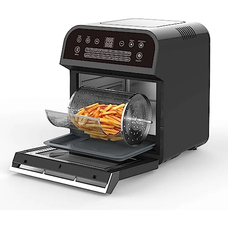 Topmatic XXL Heißluftfritteuse 12L schwarz 1600W Digitales Touch-Bedienfeld 60M. Timer Air Fryer Backofen Fritteuse – Bild 2