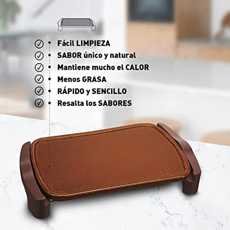 Jata GR559 Grillplatte aus Terrakotta, 46 x 28 cm – Bild 5