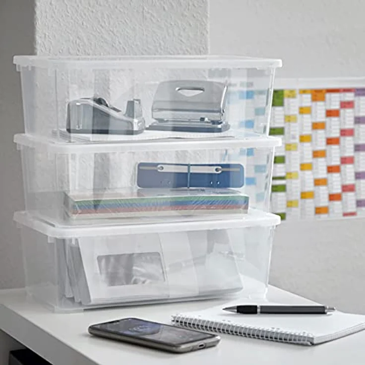Grizzly Klarsichtboxen 5 x 5 L mit Deckel, stapelbar und belüftet, transparent, für vielseitige Aufbewahrung – Bild 4