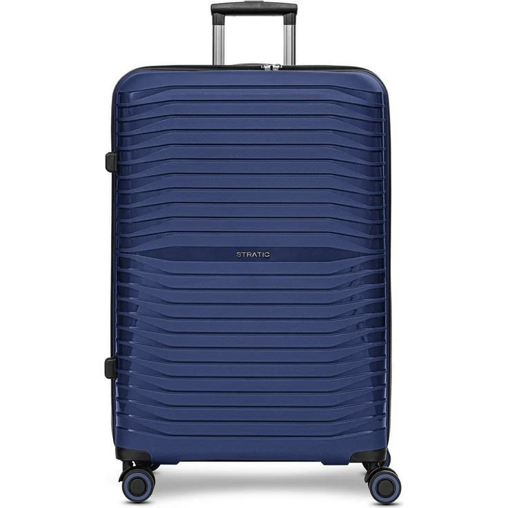 Stratic Hartschalen-Trolley Shine, 4 Rollen, Polypropylen, bruch- und kratzfest, schwarz – Bild 1