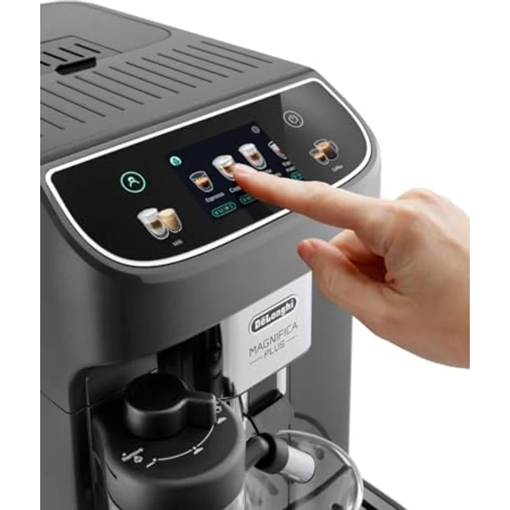 De'Longhi Kaffeevollautomat Magnifica Plus ECAM 320.61.G, Voll-Touch-Farbdisplay und LatteCrema Hot Milchsystem, Metallic-Rahmen – Bild 3