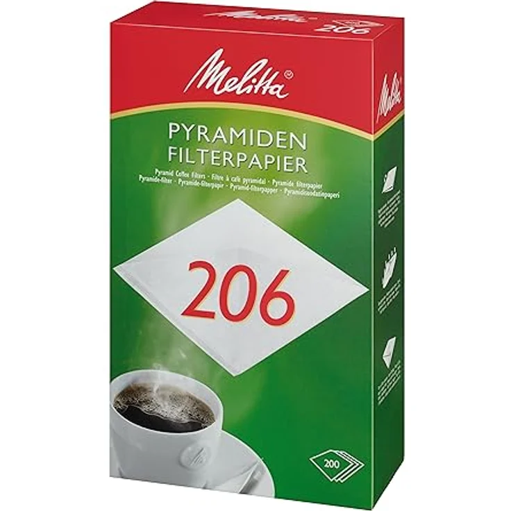 Melitta Pyramiden-Filterpapier 206 G, Weiß, 200 Stück – Bild 3