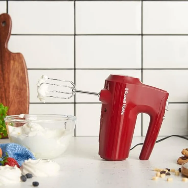 Russell Hobbs Handrührgerät Desire Red, 350W mit 5 Geschwindigkeitsstufen, Pulsfunktion und spülmaschinengeeigneten Aufsätzen – Bild 4