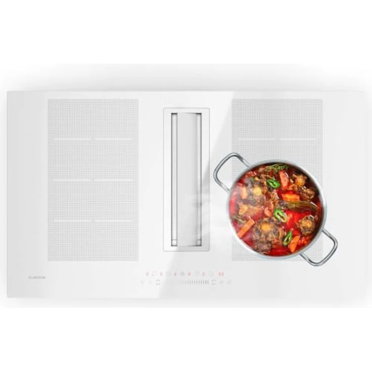 Klarstein Chef-Fusion Induktionskochfeld Mit Dunstabzug - 7.200-W-Flex-Zone, 610 m³/h Saugleistung, Energieeffizienzklasse A, Touch-Bedienung, Glasoberfläche, 90 cm, Schwarz – Bild 1