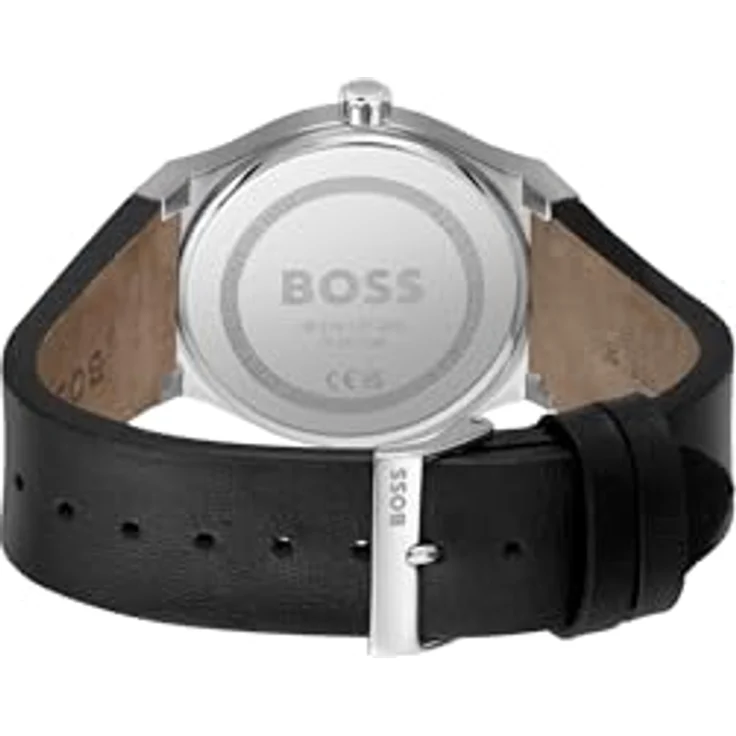 HUGO BOSS Analog Quarzuhr für Herren Kollektion Candor mit Schwarzes Lederarmband - 1514075 – Bild 3