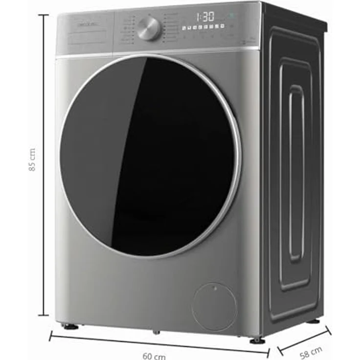 Cecotec Bolero DressCode 9800 Inverter Steel, Frontlader-Waschmaschine 9kg, 1400U/min, Energieeffizienzklasse A, 16 Programme, Inverter Plus Motor, SteamMax, XXL-Touchdisplay – Bild 2