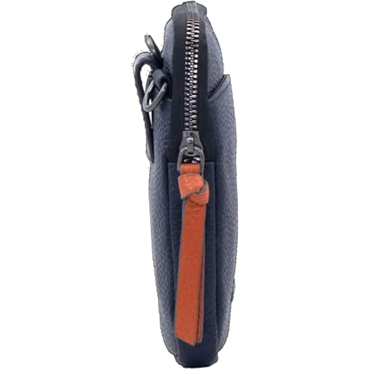 Braun Büffel Novara Umhängetasche, Leder 10 cm, blau, mit abnehmbarem und längenverstellbarem Riemen – Bild 3