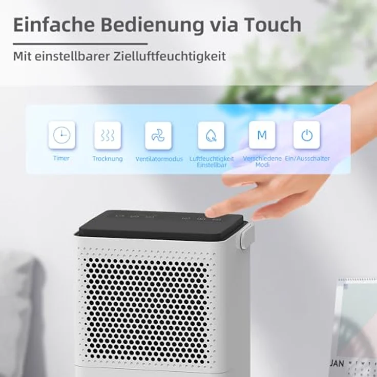 Be Cool BC10LEF2301 Luftentfeuchter 15m² 240W 10 l/Tag Weiß, Grau – Bild 5