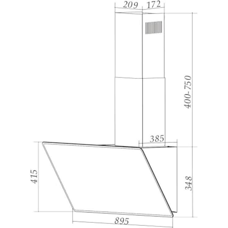 Respekta Schräghaube Lora 90 cm, Dunstabzugshaube in Weiß, EEK A++, 207,2 m³/h Luftstrom, Touch Control, LED-Beleuchtung – Bild 13