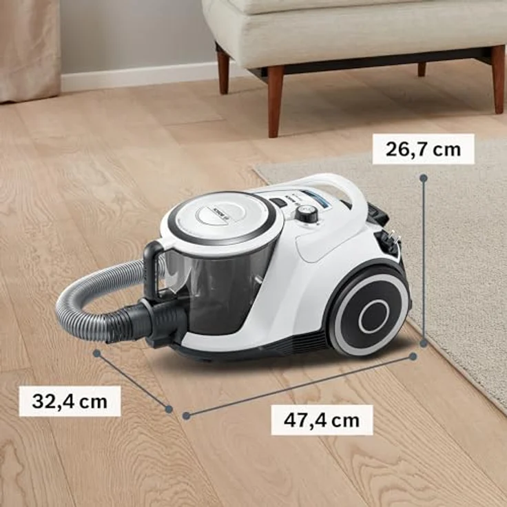 Bosch BGC41XALL Serie 6 Bodenstaubsauger, 700 Watt, beutellos, weiß – Bild 3