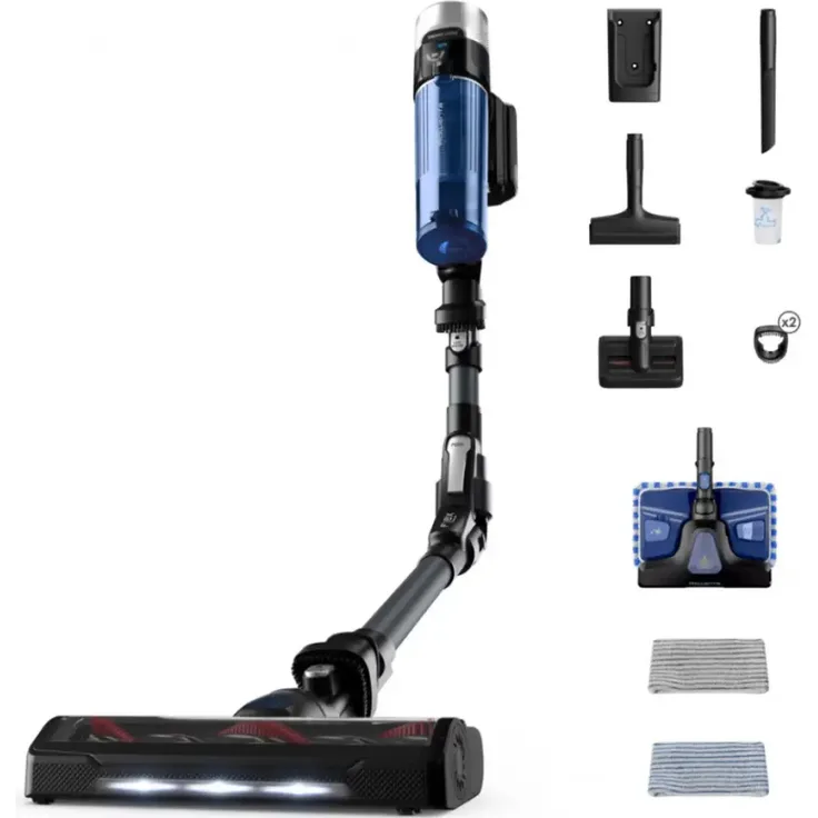 Rowenta X-Force Flex 9.60 RH20C7, 2-in-1 Handstaubsauger, Beutellos, Schwarz, Blau, 0,4 l, 60 min Laufzeit