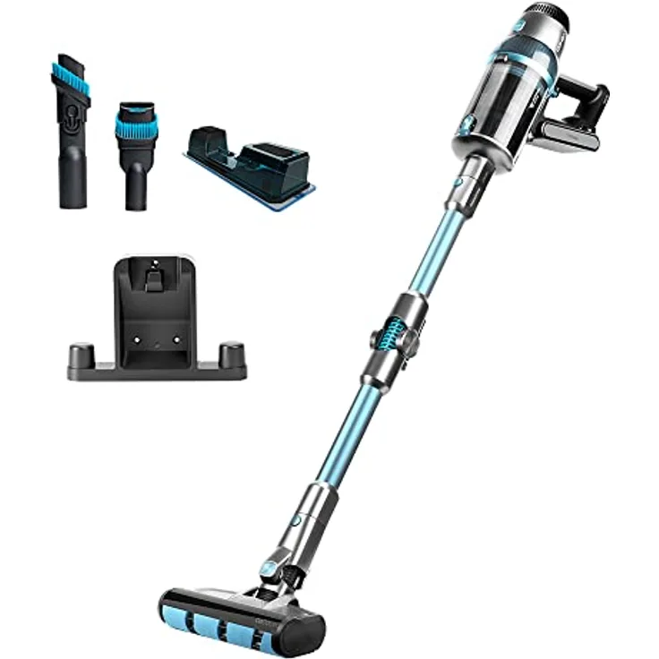 Cecotec Conga Rockstar 1700 Titanium ErgoWet. Kabelloser 4-in-1-Staubsaugerr, 680 W und maximaler Saugkraft von 230 AW, 26 kPa, Autonomie von 75 Minuten, Wassertank, inkl. 9 Zubehörteile.