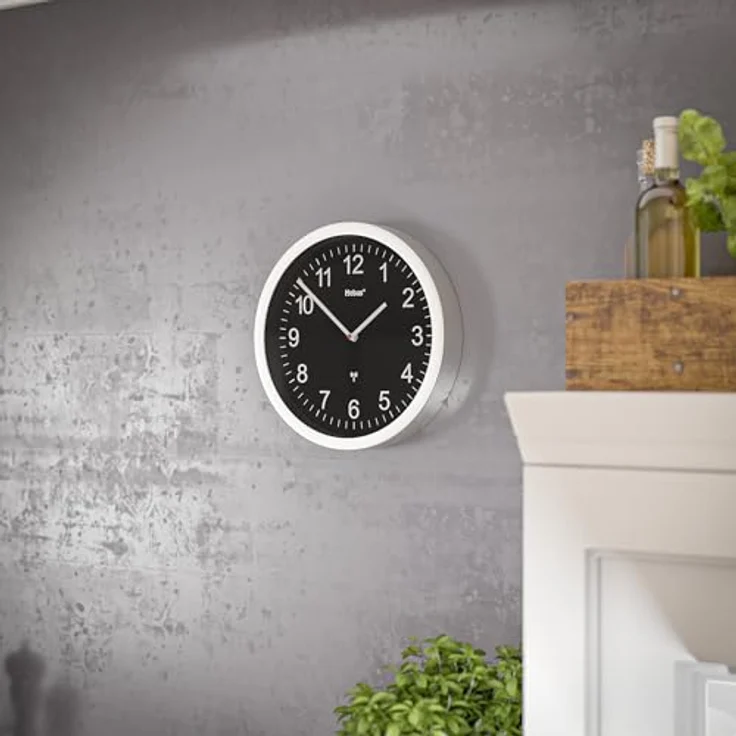 XXXLutz Funkuhr Schwarz, Wanduhr aus Metall mit modernen Dekorationselementen – Bild 5