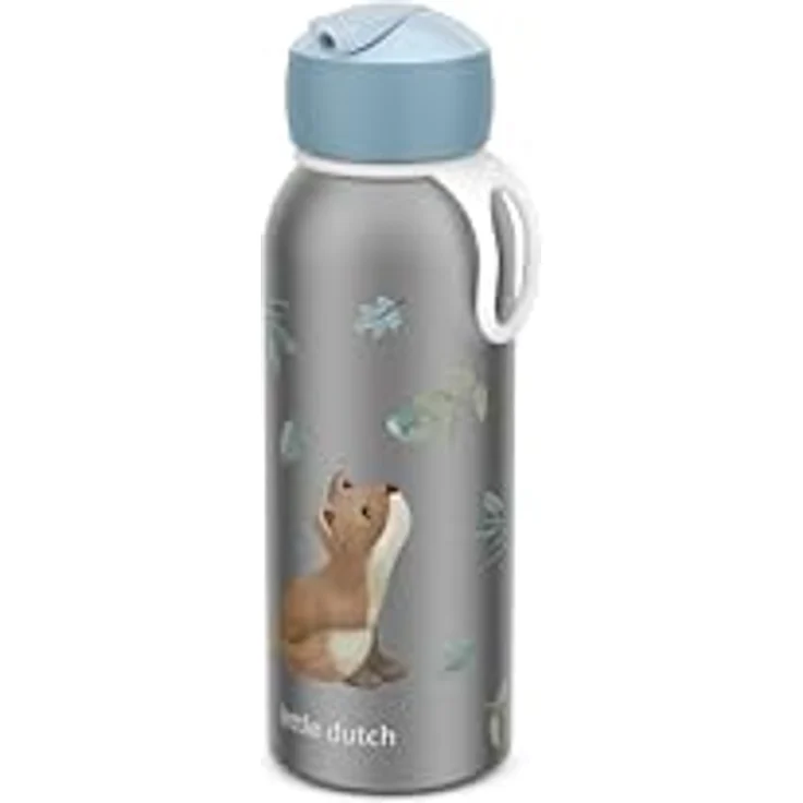 Mepal Thermoflasche Flip-up Campus Little Dutch, isolierte Edelstahl Trinkflasche für Kinder, 350 ml, 9 Stunden heiß & 12 Stunden kalt, BPA-frei, Forest Friends – Bild 1