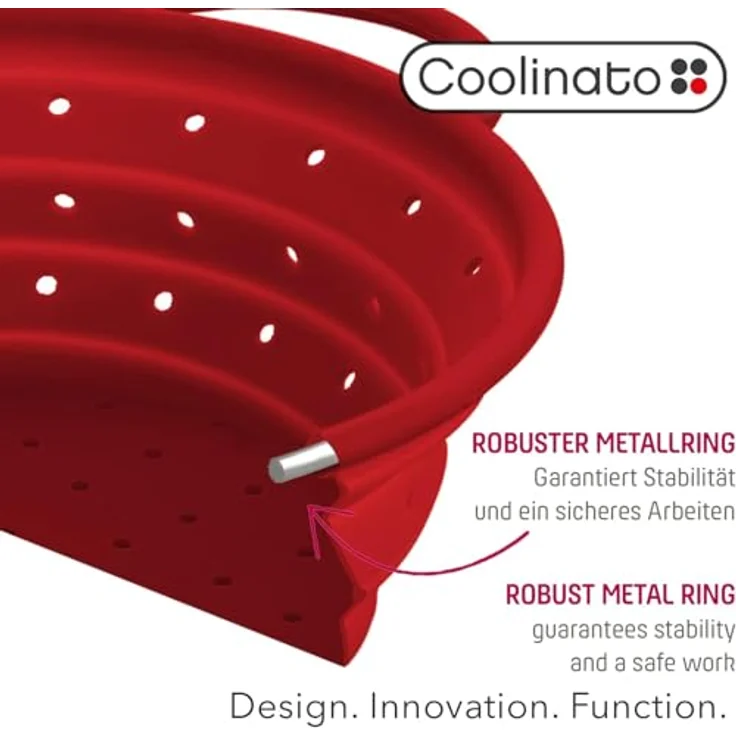 Coolinato faltbares Silikon-Sieb 24 cm rot – Bild 7